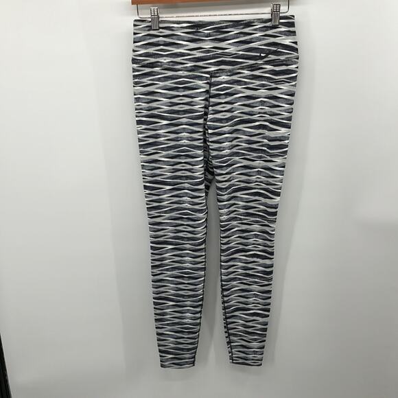 NIKE Dri Fit Black White Criss Cross Tights Leggings Large - Picture 4 of 7